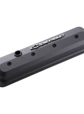 Pro Form Slant-Edge Valve Cover Tall Style w/ Mill Raised Chevrolet & Bowtie Emblem Black Crinkle Finish Chevy Small Block V8 Engines 1987-1995                                     - 141-840 - Image 2