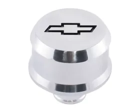 Pro Form Slant-Edge Aluminum Push-In Air Breather Cap w/ Recessed Black Bowtie Emblem Polished Finish