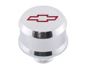 Pro Form Slant-Edge Aluminum Push-In Air Breather Cap w/ Recessed Red Bowtie Emblem Polished Finish