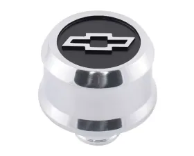 Pro Form Slant-Edge Aluminum Push-In Air Breather Cap w/ Raised/Recessed Blackfield Bowtie Emblem Polished Finish
