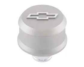 Pro Form Slant-Edge Aluminum Push-In Air Breather Cap w/ Raised & Machined Bowtie Emblem Cast Gray Finish