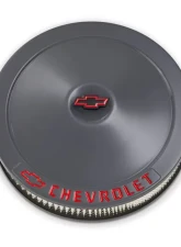 Pro Form Chevrolet Classic Style Air Cleaner w/ Center Nut Red Bowtie & Chevrolet Emblem Shark Gray Finish                                     - 141-882 - Image 3