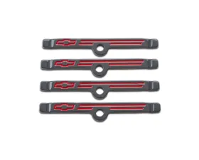 Pro Form Chevrolet Performance Hold Down Clamps w/ Red Bowtie Logo Shark Gray Finish Chevy Small Block 262-400 Engines 1955-1986