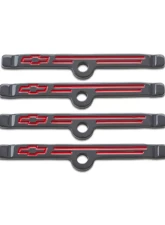 Pro Form Chevrolet Performance Hold Down Clamps w/ Red Bowtie Logo Shark Gray Finish Chevy Small Block 262-400 Engines 1955-1986                                     - 141-885 - Image 2