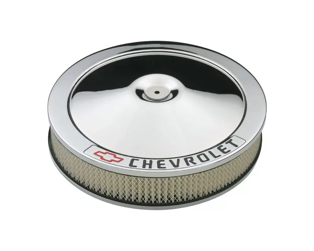 Pro Form Air Cleaner w/ Recessed Bowtie & Chevrolet Emblem Chrome Finish - 141-906