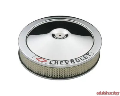 Pro Form Air Cleaner w/ Recessed Bowtie & Chevrolet Emblem Chrome Finish - 141-906