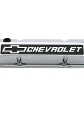 Pro Form Slant-Edge Valve Covers Tall Style w/ Mill Raised Blackfield Emblems Chrome Finish Pair Chevy Small Block 262-400 V8 Engines 1959-1986                                     - 141-922 - Image 2