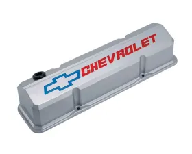 Pro Form Slant-Edge Valve Covers Tall Style w/ Recessed Emblems Metallic Gray Finish Pair Chevy Small Block 262-400 V8 Engines 1959-1986