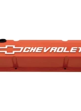 Pro Form Slant-Edge Valve Covers Tall Style w/ Mill Raised Emblems Chevy Orange Finish Pair Chevy Small Block 262-400 V8 Engines 1959-1986                                     - 141-924 - Image 2