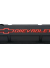 Pro Form Slant-Edge Valve Covers Tall Style w/ Recessed Emblems Black Crinkle Finish Pair Chevy Small Block 262-400 V8 Engines 1959-1986                                     - 141-928 - Image 2