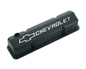 Pro Form Slant-Edge Valve Covers Tall Style w/ Mill Raised Emblems Green Pair Chevy Small Block 262-400 V8 Engines 1959-1986