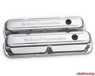 Pro Form Valve Covers Tall Style w/ Embossed Direct Connection Emblem Chrome Finish Pair Chrysler LA | Small Block Engines - 440-301
