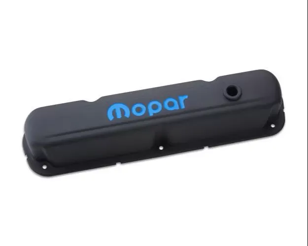 Pro Form Mopar Valve Covers Tall Style w/ Recessed Mopar Emblem Black Crinkle Finish Pair Chrysler LA | Small Block Engines - 440-751