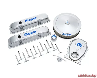 Pro Form Dress-Up Kit w/ Signature Blue Mopar Emblems Chrome Finish Chrysler Mopar Big Block B | RB V8 Engines 1958-1979 - 440-814