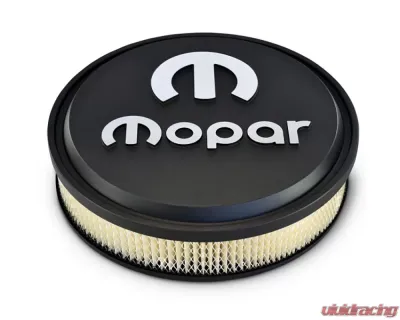 Pro Form Slant-Edge Air Cleaner w/ Underside Boss Raised & Machined Mopar Emblems Black Crinkle Finish - 440-830