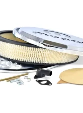 Pro Form Slant-Edge Air Cleaner w/ Underside Boss Recessed Black Mopar Emblems Polished Finish                                     - 440-833 - Image 2