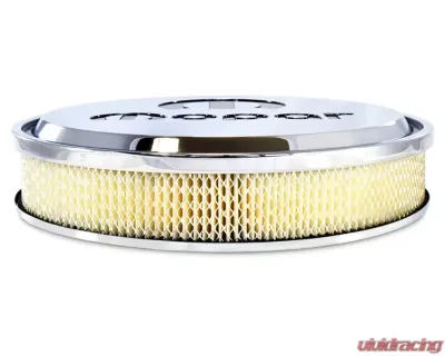 Pro Form Slant-Edge Air Cleaner w/ Underside Boss Recessed Black Mopar Emblems Polished Finish - 440-833