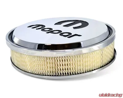 Pro Form Slant-Edge Air Cleaner w/ Underside Boss Recessed Black Mopar Emblems Polished Finish - 440-833