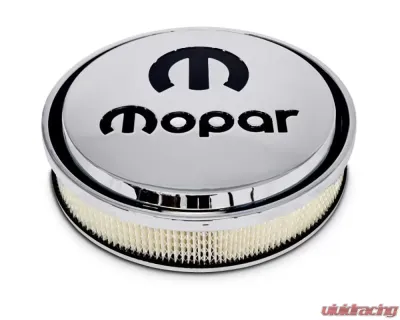 Pro Form Slant-Edge Air Cleaner w/ Underside Boss Recessed Black Mopar Emblems Polished Finish - 440-833