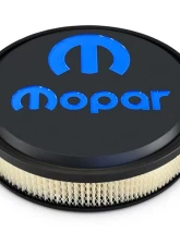 Pro Form Slant-Edge Air Cleaner w/ Underside Boss Recessed Blue Mopar Emblems Black Crinkle Finish                                     - 440-834 - Image 3