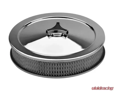 Pro Form Deluxe Model Stamped Steel 10 inch Diameter Air Cleaner w/ Tri-Star Wing Nut Chrome Finish - 66802