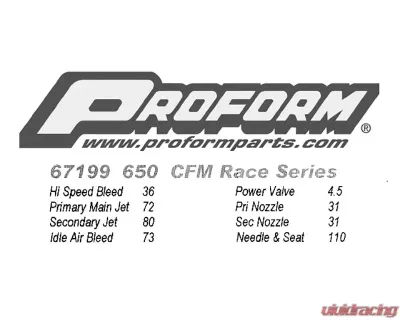 Pro Form Race Series Polished Dual Inlet 4-Barrel w/ Mechanical Secondaries 650 CFM Carburetor - 67199