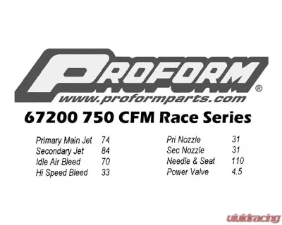 Pro Form Race Series Dochromate Finish Dual Inlet 4-Barrel w/ Mechanical Secondaries 750 CFM Carburetor - 67200