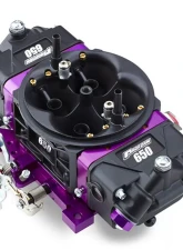 Pro Form Black Race Series Dual Inlet 4-Barrel w/ Mechanical Secondaries Black Diamond Finish 650 CFM Carburetor                                     - 67301 - Image 2