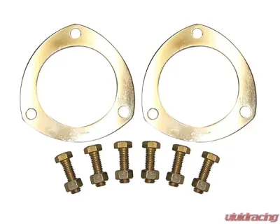 Pro Form 3.5 inch Diameter 3 Hole Type Soft Conforming Aluminum Exhaust Collector Gasket Kit w/ Bolts & Nuts - 67928