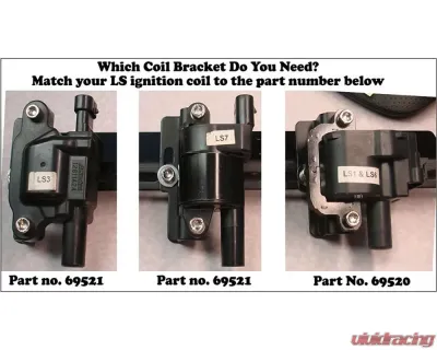 Pro Form 2.50 - 5.00 inch Bore Sizes Ignition Coil Bracket Kit GM LS1 | LS6 V8 Engines - 69520