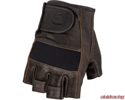 Highway 21 Half Jab Perforated Gloves Brown Size Large - 489-0042L