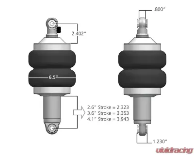 Ridetech HQ 1000 Series ShockWaves 3.6" Stroke Shock Eye | Eye Universal - 21130101