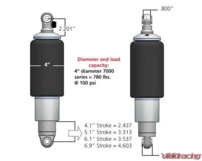 Ridetech HQ Series Rear ShockWaves 4.1 Stroke Diameter Sleeve 4-Link Chevrolet | Dodge 1955-1974 - 21140701
