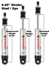 Ridetech Rear Adjustable Single Shock 6.65" Stroke Eyelet Ford Country Sedan | Galaxie 500 1960-1964                                     - 22179845 - Image 4