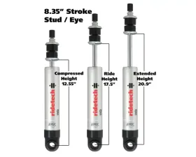 Ridetech HQ Series Shock Absorber Rear Single Adjustable 8.35
