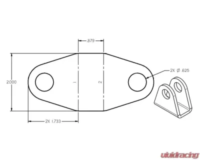 Ridetech .87" Wide Rod End Bracket - 90000076