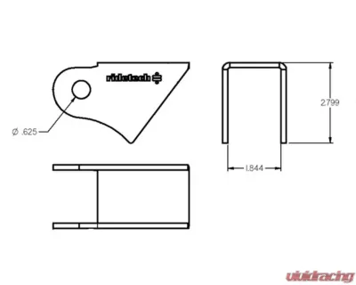 Ridetech 1-3/4" Wide Tri Link Frame Rod End Bracket - 90000161