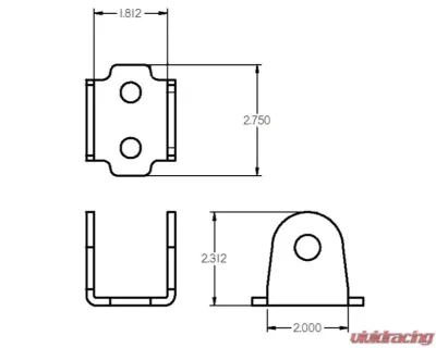 Ridetech Black Powdercoat Bolt-On Panhard Bar Frame Bracket - 90000332