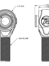 Ridetech R-Joint Rod End w/ 3/4"-16 Left Hand Thread                                     - 90002772 - Image 2