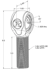 Ridetech R-Joint XL Rod End w/ 1.25" -12 Left Hand Thread                                     - 90002897 - Image 2