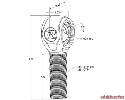 Ridetech R-Joint XL Rod End w/ 1.25" -12 Left Hand Thread - 90002897