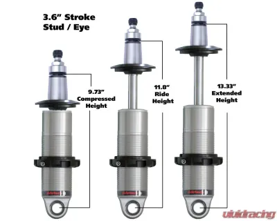 Ridetech HQ Series CoilOver Shock w/ 3.6" Stroke 2" Stud Mount Universal - 24139905