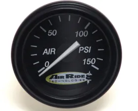 Ridetech Black Face 150psi Single Needle Air Pressure Gauge w/ Fittings