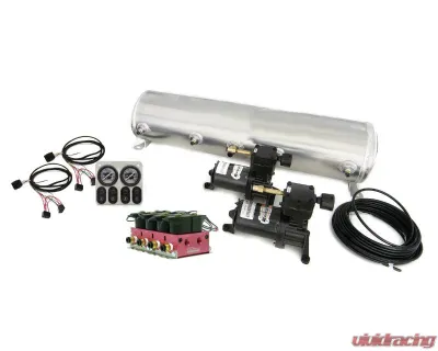 RideTech 5 Gallon Dual Compressor 3/8" Big Red Valves Analog Air Ride Suspension Control System - 30154700