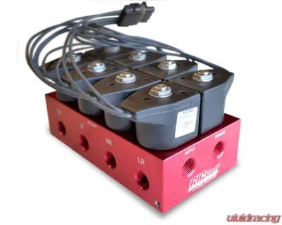 RideTech 5 Gallon Dual Compressor 3/8" Big Red Valves Analog Air Ride Suspension Control System - 30154700