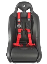 Pro Armor Red 4 Point 2 Inch AutoStyle Harness (Driver Side)                                     - A16UH348RD - Image 3