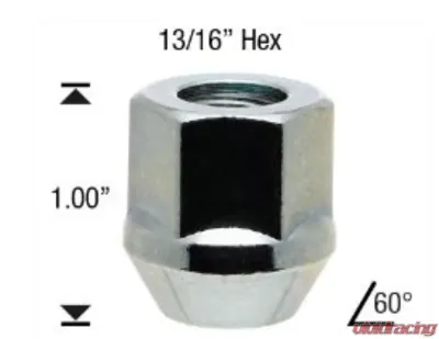 White Knight Acorn Bulge Lug Nut OE 12mm 1.25 50-Piece - 1306-1