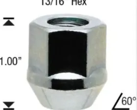 White Knight Acorn Bulge OE Lug Nut 12mm 1.75 50-Piece