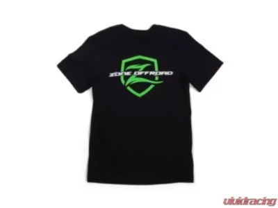 Zone Offroad Large Green Logo Black Premium Cotton T-shirt - ZONU9160L