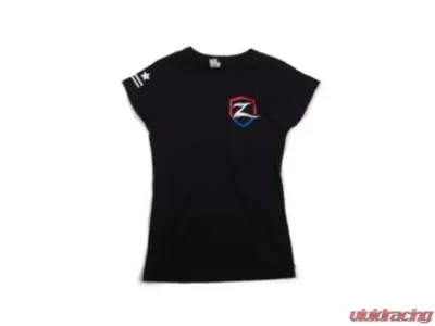 Zone Offroad Medium Womens Black Premium Cotton T-Shirt with Patriotic Zone Logos - ZONU9164M
